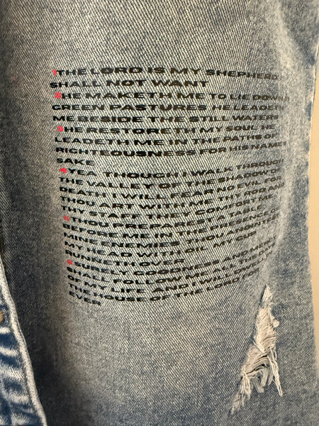 Bible Book & Verse Sleeveless Jean Vest