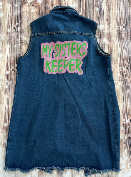 Custom Greek Jean Vest
