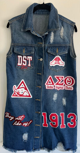 Custom Greek Jean Vest