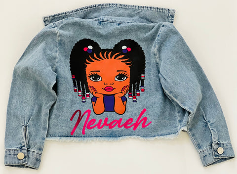 Girls Jean Jacket (Faces)