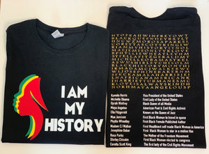 Who is she? Conversation T-Shirt with Front & Back Design - Black History